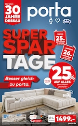 porta Möbel Prospekt "SUPER-SPAR-TAGE", 4 Seiten, 20.09.2026 - 20.09.2026 Aktueller porta Möbel Prospekt, "SUPER-SPAR-TAGE", mit Angeboten der Woche, gültig von 20.09.2026 bis 20.09.2026