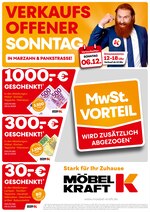 Möbel Kraft Prospekt für Berlin mit 1 Seiten Möbel Kraft Prospekt für Berlin: "Verkausoffener Sonntag", 1 Seiten, 02.12.2020 - 08.12.2020