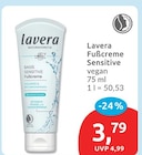 Fußcreme Sensitive vegan von Lavera im aktuellen budni Prospekt