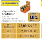 Kräuterlikör Angebote von Jägermeister bei Metro Haltern am See für 30,45 €