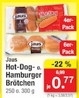 Hot-Dog Hamburger Brötchen bei Zimmermann im Bunde Prospekt für 0,77 €