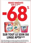 -68% remise immédiate sur le 2ème sur tout le soin du linge APTA à Intermarché Hyper dans Briançon -68% remise immédiate sur le 2ème sur tout le soin du linge APTA à Intermarché Hyper dans Briançon
