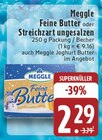 Feine Butter oder Streichzart ungesalzen Angebote von Meggle bei EDEKA Lippstadt für 2,29 €