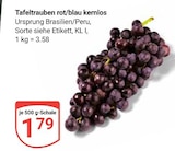 GLOBUS - Tafeltrauben rot/blau kernlos Angebot im Prospekt Tafeltrauben rot/blau kernlos bei GLOBUS im Prospekt "" für 1,79 €