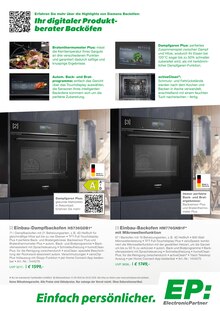 Backofen im EP: Prospekt "SIEMENS - Hausgeräte, die all Ihre Wünsche erfüllen!" mit 12 Seiten (Essen)