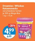 Katzensnacks im Angebot bei V-Markt in München Katzensnacks Angebote von Dreamies / Whiskas bei V-Markt München für 4,99 €