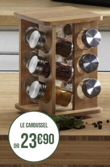 Carrousel à épices 12 pièces en bambou - Géant Casino à Frontignan Carrousel à épices 12 pièces en bambou en promo chez Géant Casino Frontignan à 23,90 €