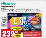 QLED-4K-UHD-TV 43E70Q im Angebot bei E center in Konz QLED-4K-UHD-TV 43E70Q Angebote von Hisense bei E center Konz für 239,99 €