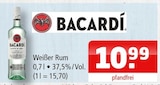 Weißer Rum Angebote von BACARDÍ bei Getränke Oase Beckum für 10,99 €