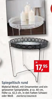 Spiegeltisch rund bei BAUHAUS in Mülheim Spiegeltisch rund im Angebot bei BAUHAUS Mülheim für 17,95 €