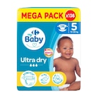 Couches Ultra Dry "Méga Pack" - CARREFOUR BABY à 19,85 € dans le catalogue Carrefour