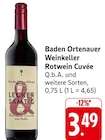 EDEKA Rangendingen - Baden Ortenauer Weinkeller Rotwein Cuvée Angebot im Prospekt Baden Ortenauer Weinkeller Rotwein Cuvée bei EDEKA im Rangendingen Prospekt für 3,49 €