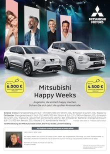 Aktueller Mitsubishi Prospekt für Schriesheim und Ungebung, Seite zum blättern Mitsubishi Prospekt Mitsubishi Happy Weeks mit Seite in Schriesheim und Umgebung