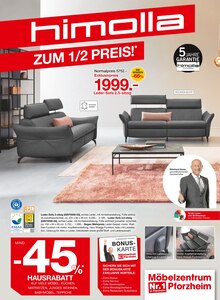 Aktueller Möbelzentrum Pforzheim Prospekt "Himolla zum 1/2 Preis!" Seite 1 von 36 Seiten