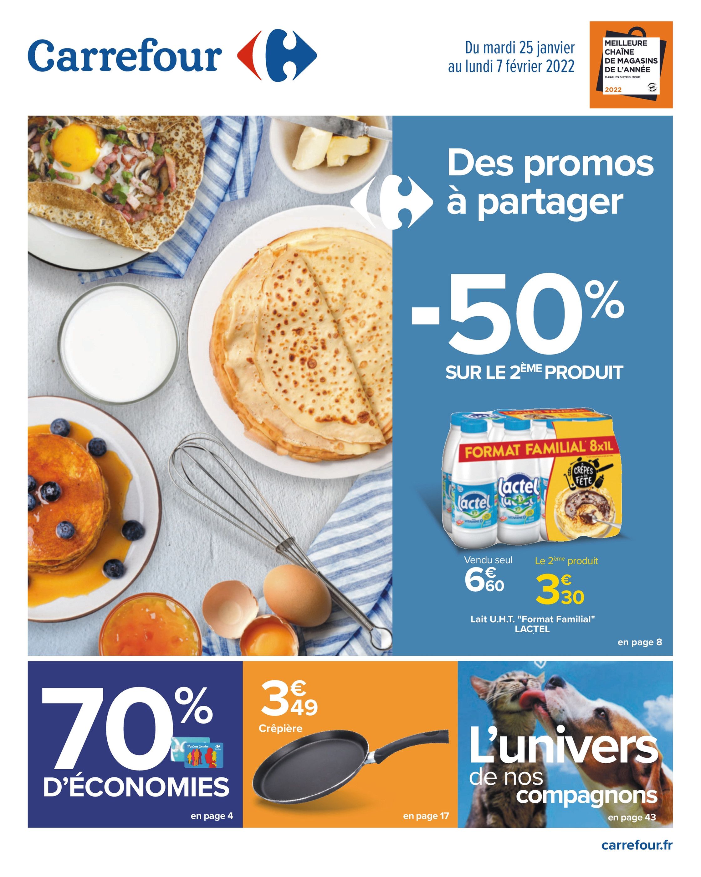 Catalogue Carrefour à Boulogne-Billancourt, avec 52 pages Prospectus Carrefour à Boulogne-Billancourt, "Des promos à partager", 52 pages, 25/01/2022 - 07/02/2022
