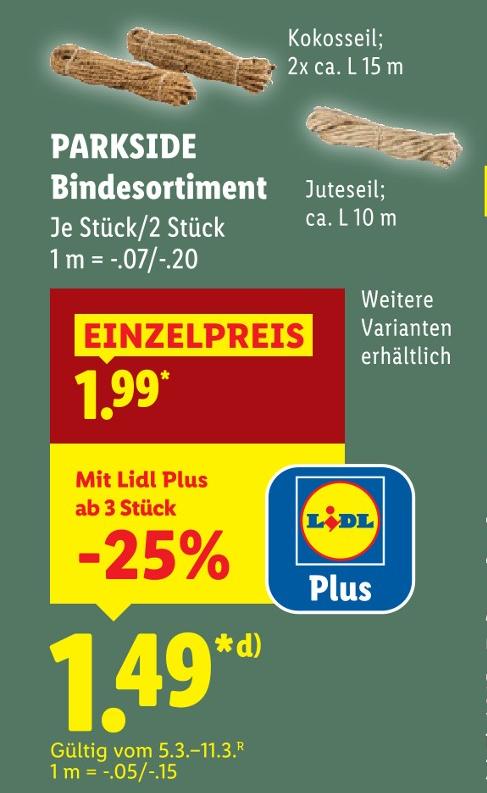 Bindesortiment Kokosseil