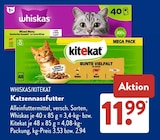 Katzennassfutter im ALDI SÜD Prospekt Katzennassfutter von Whiskas im aktuellen ALDI SÜD Prospekt für 11,99 €