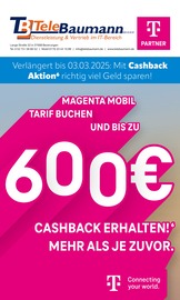 Aktueller Telebaumann Elektromarkt Prospekt in Brakel und Umgebung, "Verlängert bis zum 03.03.2025: Mit Cashback Aktion richtig viel Geld sparen!" mit 8 Seiten, 02.01.2025 - 31.01.2025