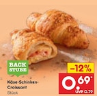 Käse-Schinken-Croissant von BACK STUBE für 0,69 € bei Netto Marken-Discount im Angebot Käse-Schinken-Croissant von BACK STUBE im aktuellen Netto Marken-Discount Prospekt