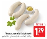 Bratwurst mit Kalbfleisch Angebote bei E center Aalen für 1,29 €