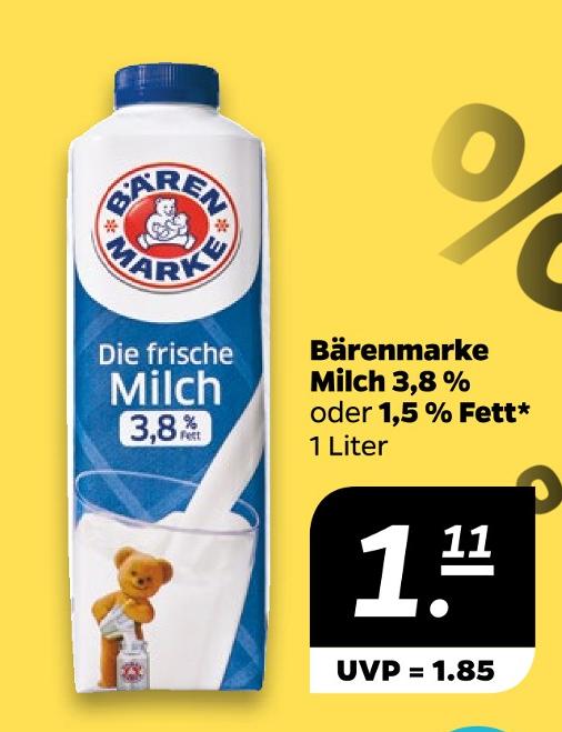 Milch 3,8 oder 1,5 % Fett