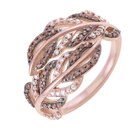 Bague en plaqué or rose et rhodié oxydes de zirconium - Le Manège à Bijoux Bague en plaqué or rose et rhodié oxydes de zirconium à 53,00 € dans le catalogue Le Manège à Bijoux