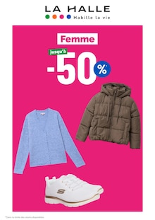 Catalogue La Halle à Saint-Gervais-la-Forêt cette semaine, valable du 22/10/2026 au 28/10/2026 Prospectus La Halle à Saint-Gervais-la-Forêt, "FEMME", 1 page de promos valables du 22/10/2026 au 28/10/2026