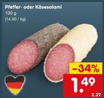 Pfeffer- oder Käsesalami bei Netto Marken-Discount im Prospekt "" für 1,49 €