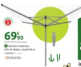 Séchoir extérieur Lift-O-Matic rotatif 60 m + ancre - BRABANTIA dans le catalogue Mr.Bricolage