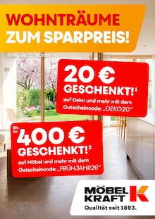 Fernseher im Möbel Kraft Prospekt "WOHNTRÄUME ZUM SPARPREIS!" mit 1 Seiten (Raguhn-Jeßnitz)