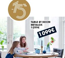 Table Metalox - H&H à Paris Table Metalox en promo chez H&H Paris à 1 099,00 €