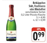 Sekt, Fruchtsecco oder Alkoholfrei von Rotkäppchen im aktuellen EDEKA Prospekt für 0,99 €