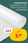 Luftpolsterfolie für 3,49 € bei ROLLER im Angebot Luftpolsterfolie im aktuellen ROLLER Prospekt