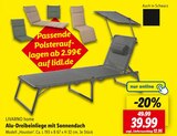 Alu-Dreibeinliege mit Sonnendach im Angebot bei Lidl in Flensburg Alu-Dreibeinliege mit Sonnendach Angebote von LIVARNO home bei Lidl Flensburg für 39,99 €
