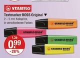 Textmarker BOSS Original von STABILO im aktuellen V-Markt Prospekt für 0,99 €