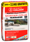 Mortier colle terrasse 25 + 2,5 kg en promo à 22,90 € chez Brico Dépôt Mortier colle terrasse 25 + 2,5 kg dans le catalogue Brico Dépôt