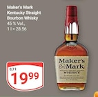 Kentucky Straight Bourbon Whisky Angebote von Maker's Mark bei GLOBUS Bad Kreuznach für 19,99 €