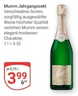 Jahrgangssekt im Angebot bei GLOBUS in Braunschweig Jahrgangssekt Angebote von Mumm bei GLOBUS Braunschweig für 3,99 €