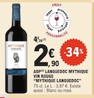 AOP Languedoc Mythique vin rouge Mythique Languedoc en promo chez E.Leclerc Buxerolles à 2,90 €