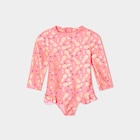 Combinaison de bain manches longues orange corail bébé fille à 9,09 € dans le catalogue La Halle
