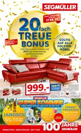 Möbel & Einrichtung Prospekt von Segmüller Memmingen Segmüller Prospekt: "20 fach Treue Bonus", 8 Seiten, 02.08.2025 - 23.08.2025
