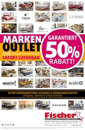 Aktueller Polstermöbel Fischer Möbel & Einrichtung Prospekt in Lindenhof und Umgebung, "MARKEN OUTLET" mit 1 Seite, 21.09.2025 - 28.09.2025