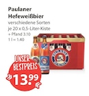 Hefeweißbier von Paulaner im aktuellen V-Markt Prospekt für 13,99 €