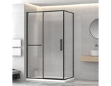 Paroi de douche laterale noire mat et verre transparent - L.80 x H.195 cm en promo chez Brico Dépôt Arras à 109,00 €