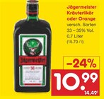 Kräuterlikör oder Orange im Angebot bei Netto Marken-Discount in Hürth Kräuterlikör oder Orange Angebote von Jägermeister bei Netto Marken-Discount Hürth für 10,99 €