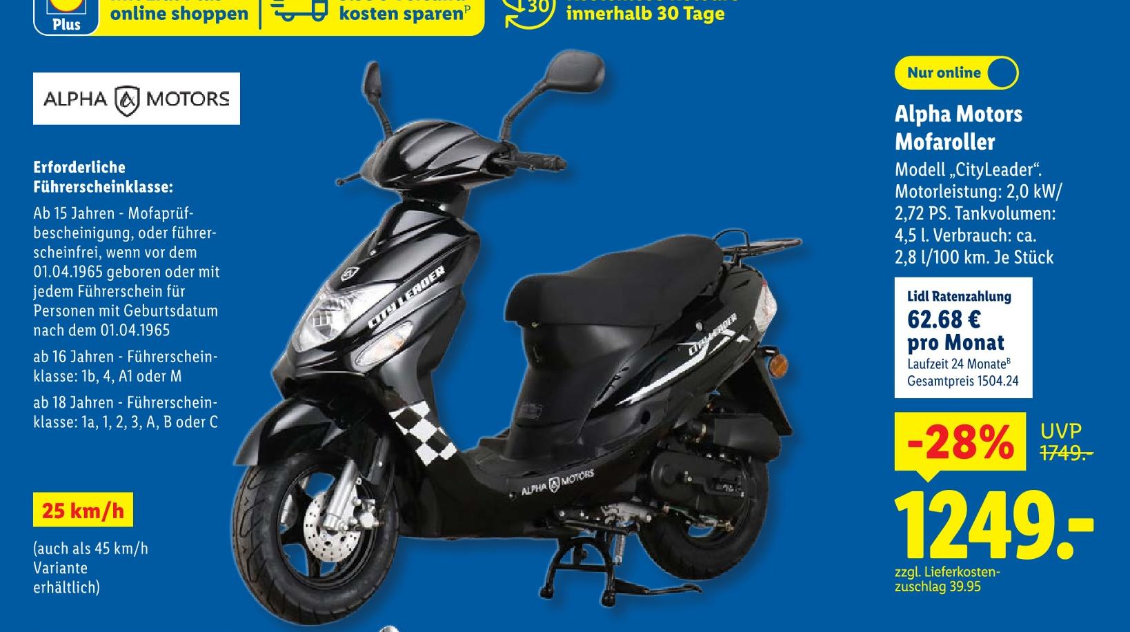 Mofaroller Modell 'CityLeader'