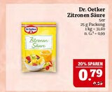 Zitronen Säure von Dr. Oetker für 0,79 € bei Marktkauf im Angebot Zitronen Säure von Dr. Oetker im aktuellen Marktkauf Prospekt