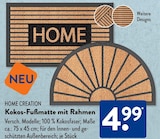 Kokos-Fußmatte mit Rahmen von HOME CREATION im aktuellen ALDI SÜD Prospekt für 4,99 €