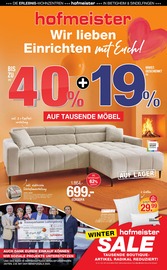 Aktueller hofmeister Prospekt mit Ecksofa, "WIR LIEBEN EINRICHTEN MIT EUCH!", Seite 1