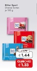 Schokolade Angebote von Ritter Sport bei Travel FREE Zwickau für 1,33 €